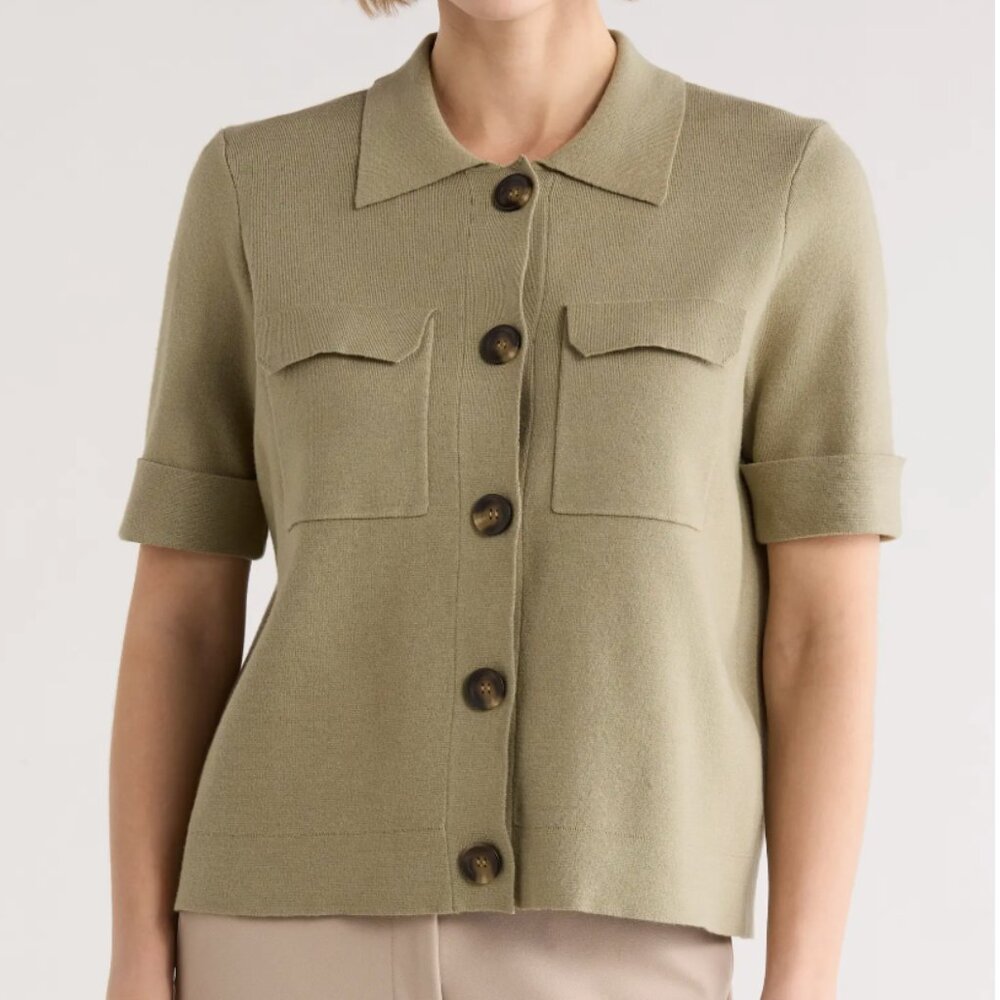 T Tahari Green Cardigan